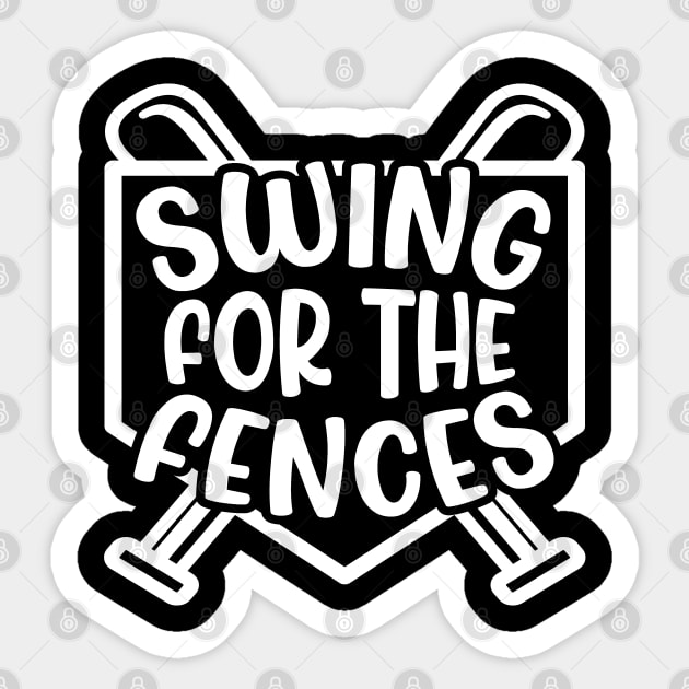 Swing For The Fences Baseball Softball Boy Girl Cute Funny Sticker by GlimmerDesigns